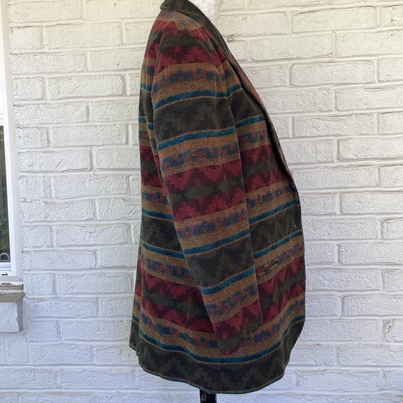 Vintage Casablanca Wool Blend Aztec Print Blazer - Picture 8 of 10